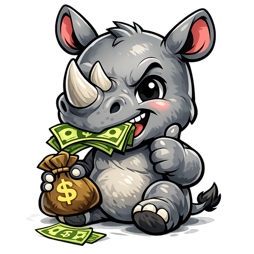 The Baby Rhino mascot