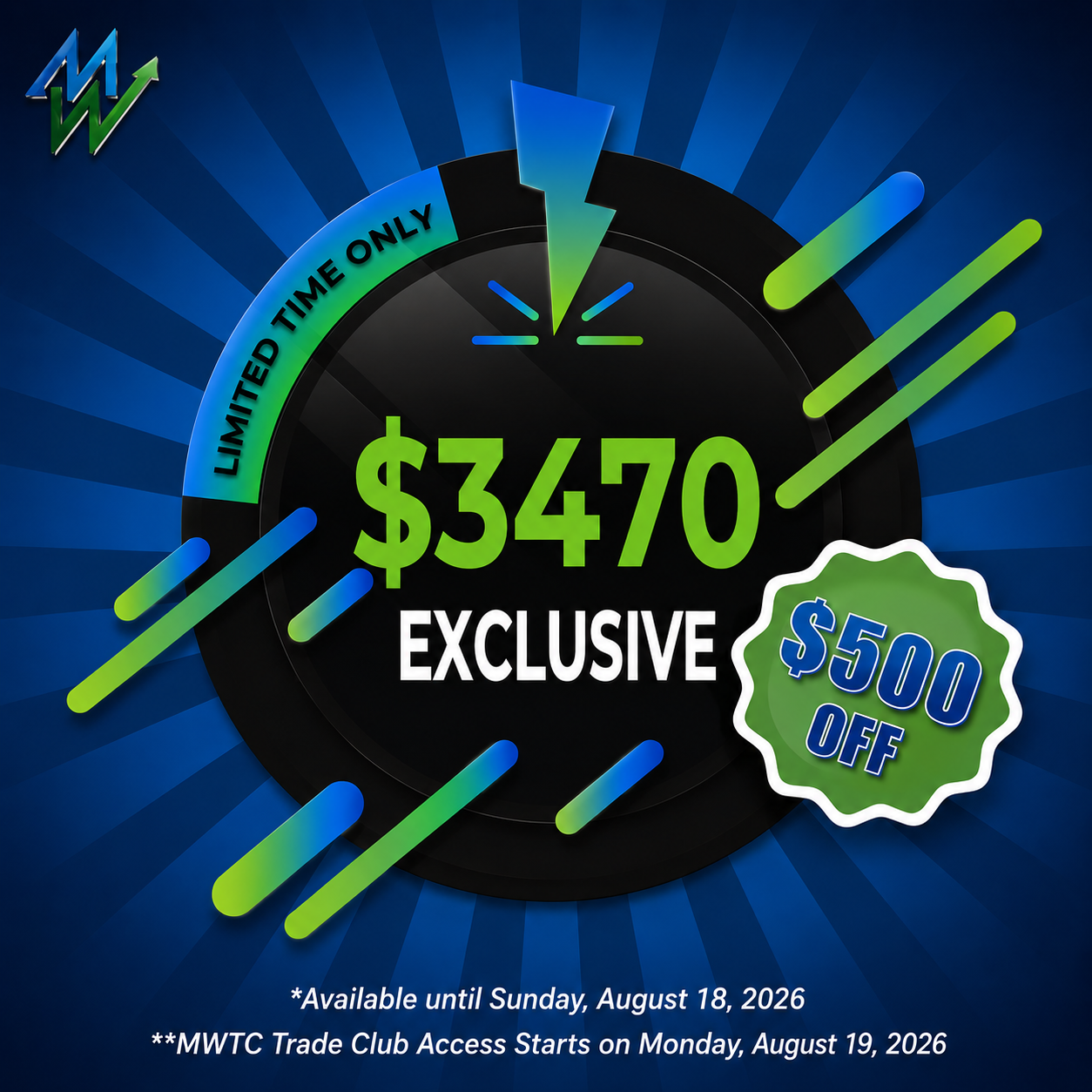 Limited-time exclusive offer: Trade Club AI for $3,470 — $500 off