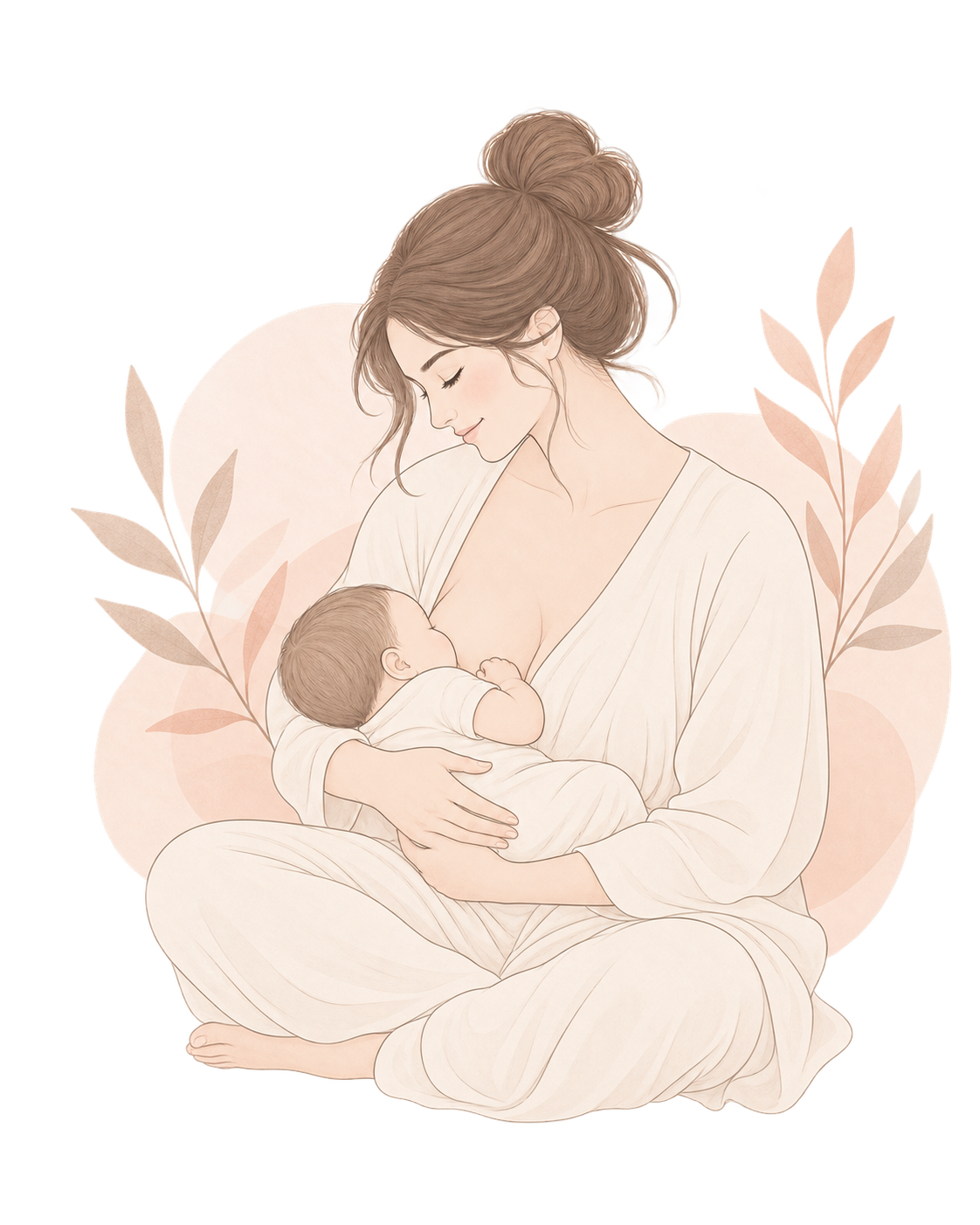 Illustration of a parent breastfeeding their baby