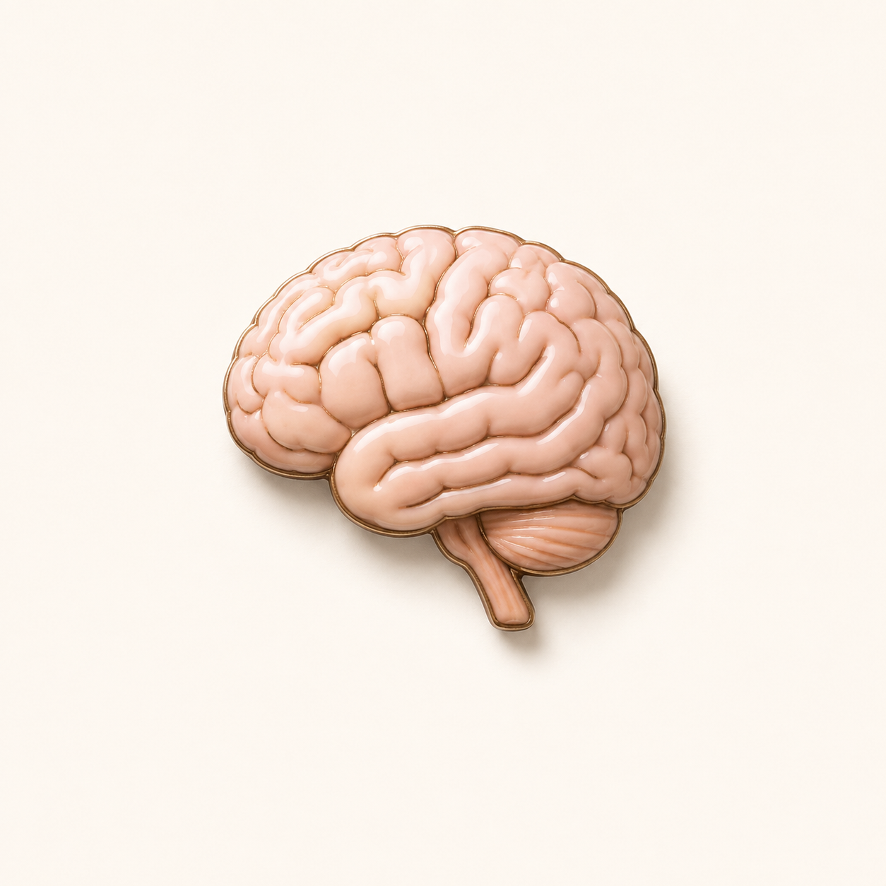 Blush and bronze brain representing mindset