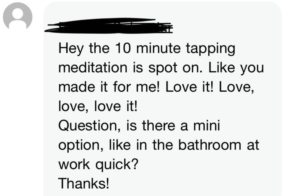 TRR member saying a tapping meditation felt like it was made for her