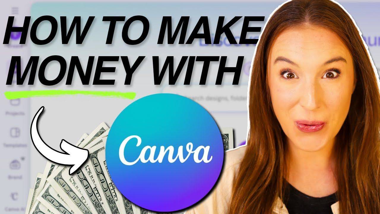 Canva editor open on a design with the download and share menu showing