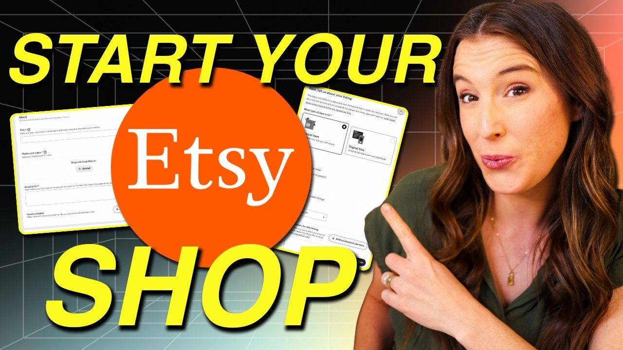 Etsy shop setup screen showing the step-by-step onboarding process