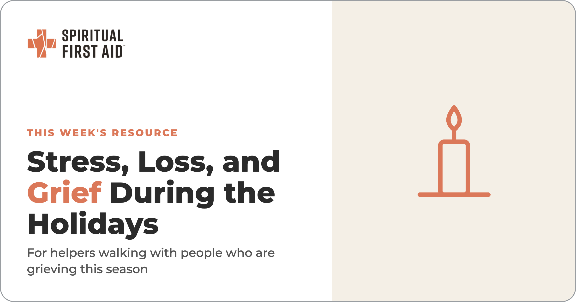 Stress, Loss, and Grief During the Holidays. For helpers walking with people who are grieving this season.
