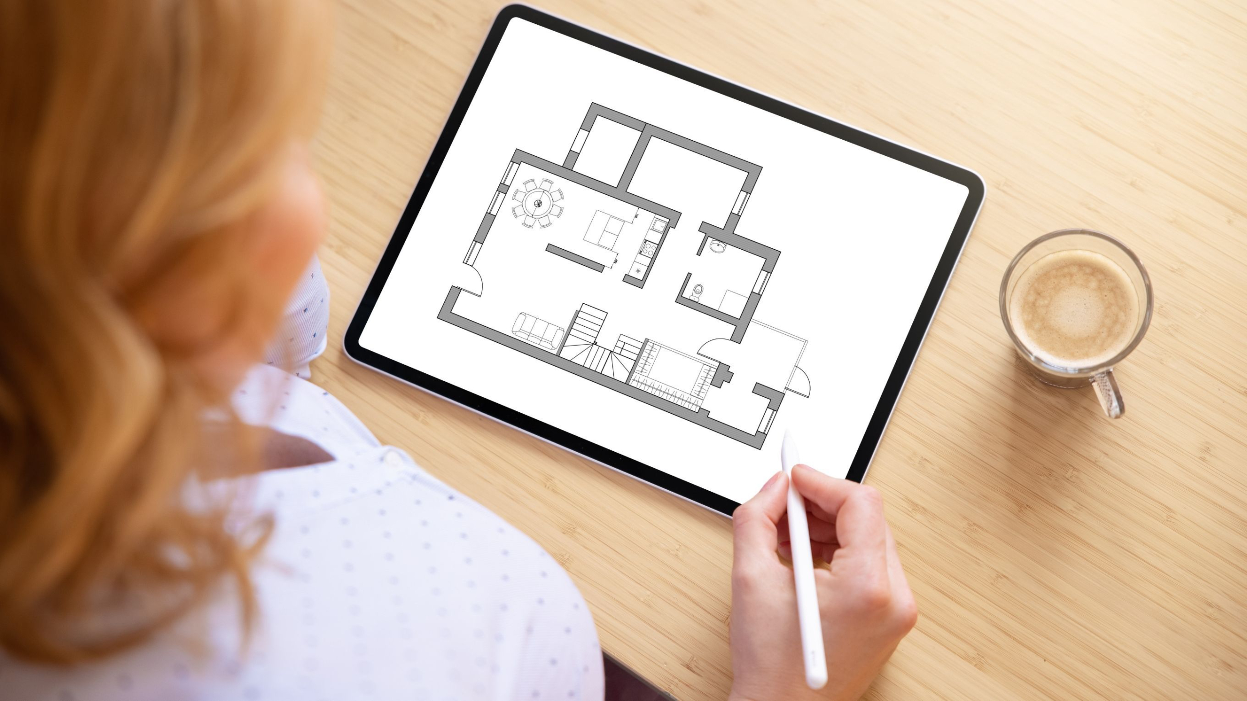 Stock photo of planning a room layout with boxes and furniture