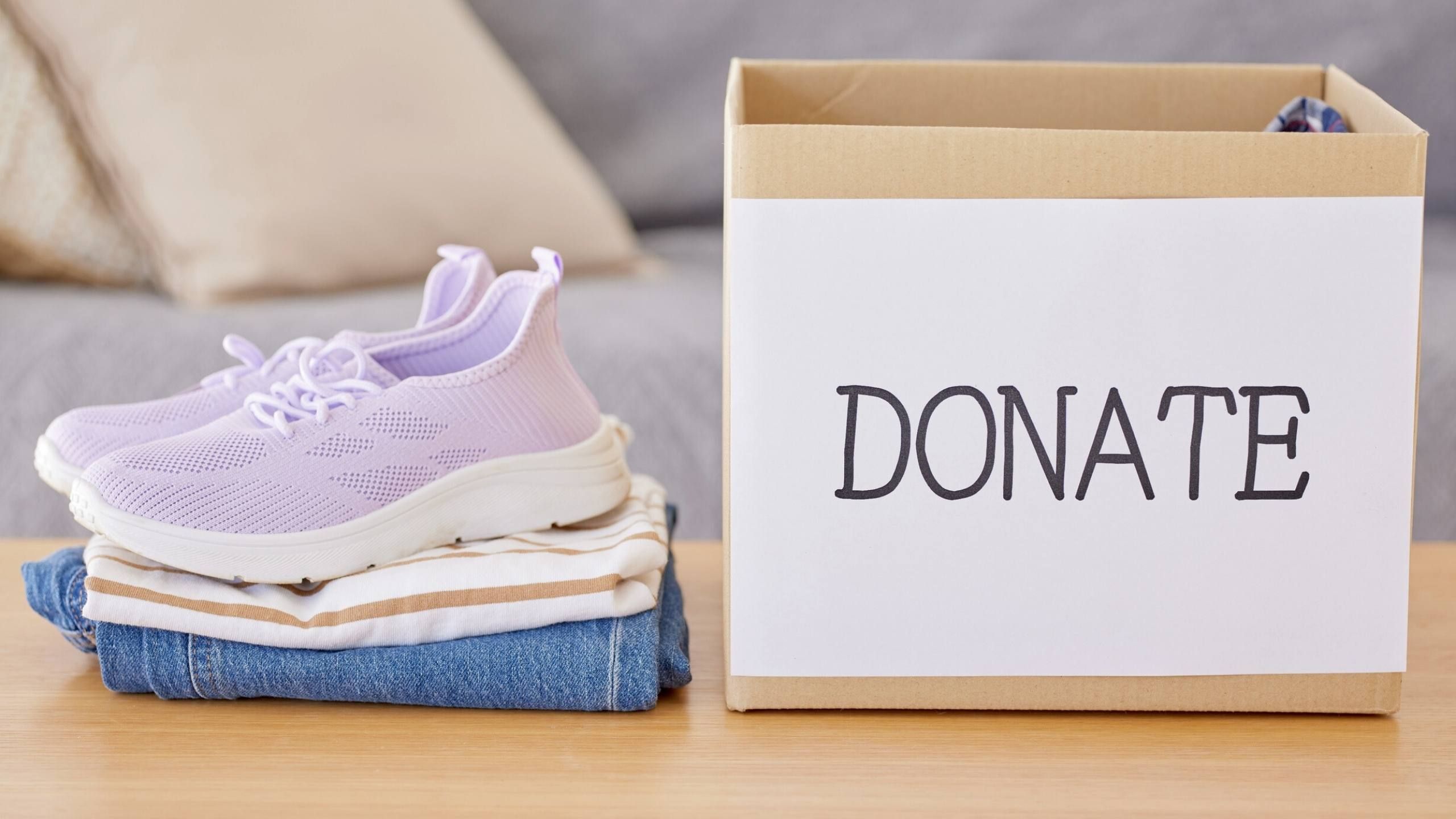Stock photo of decluttering and sorting items before a move