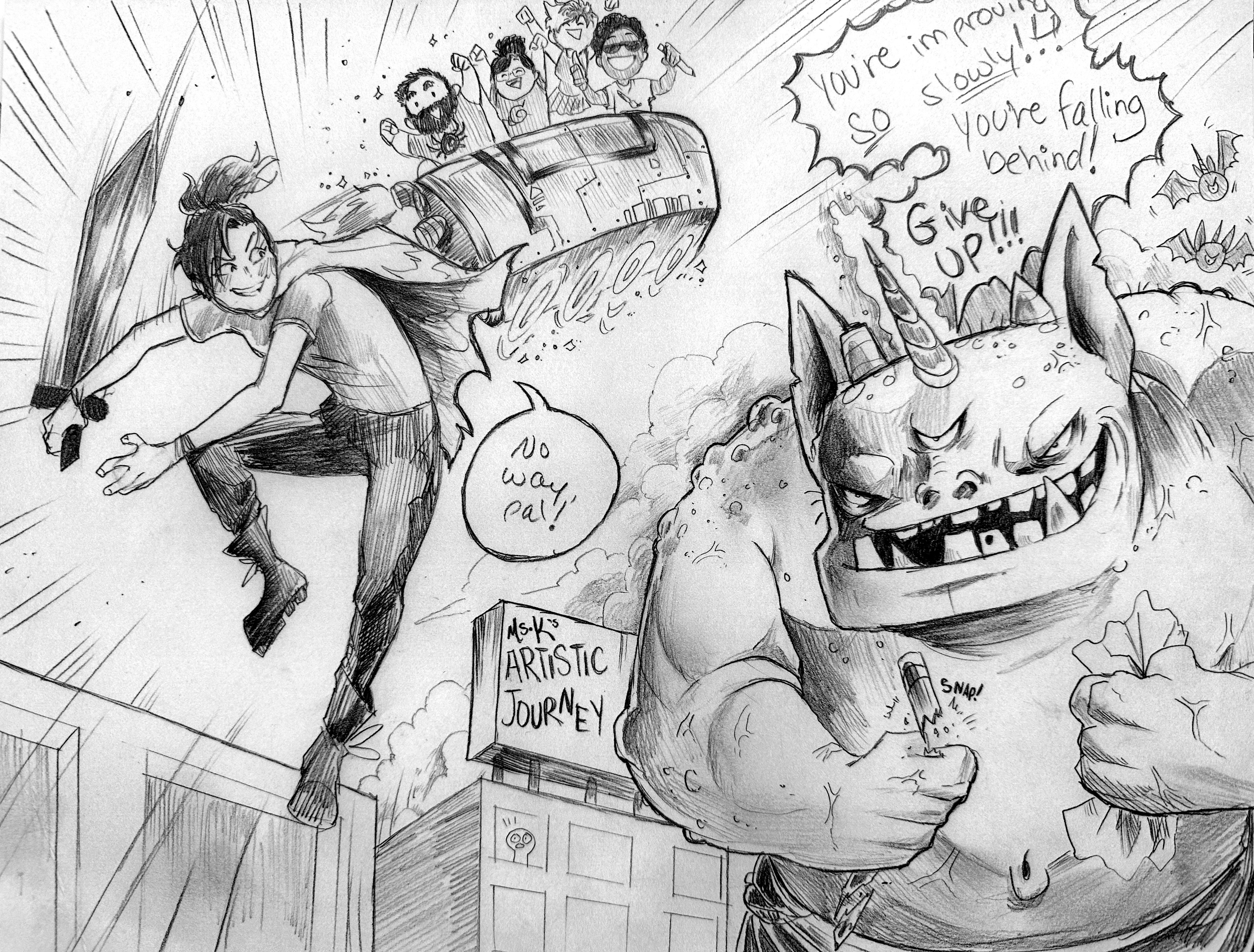 Ms. Kaitlyn's epic comic project, a sample of what campers will make