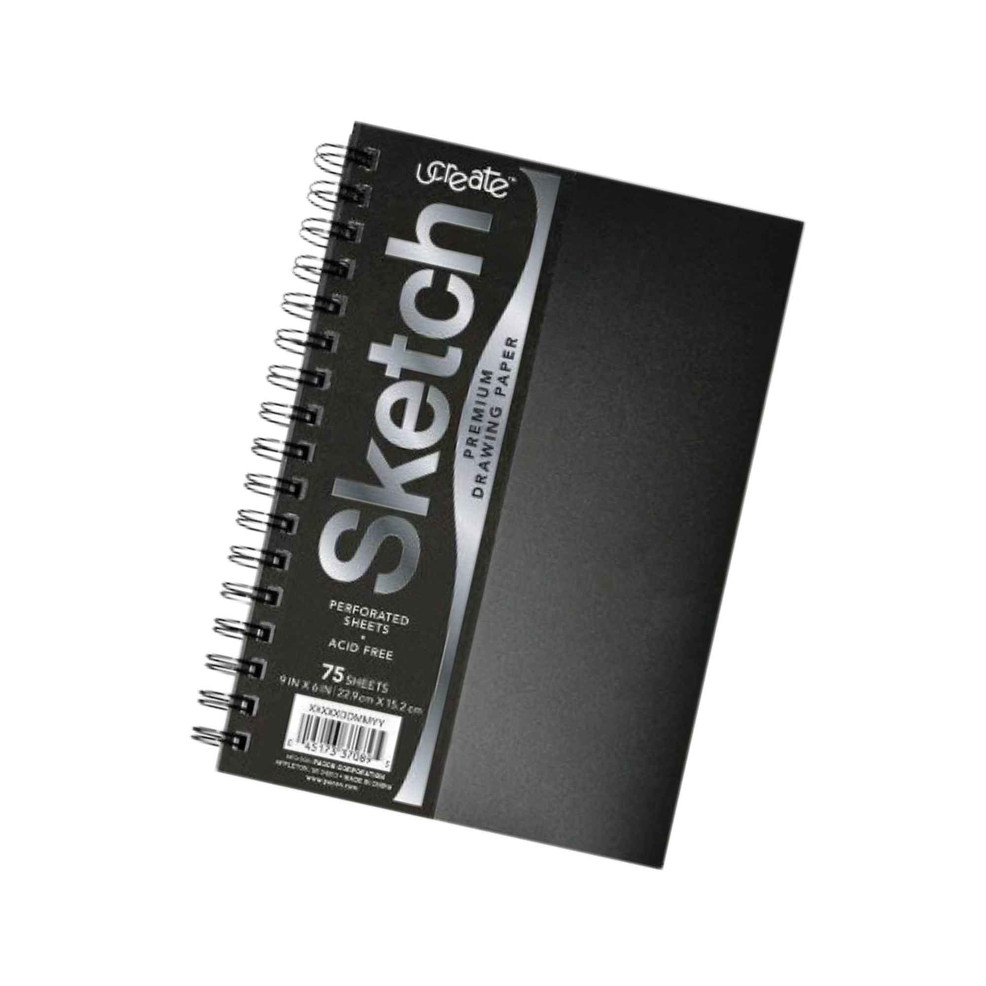 UCreate Black Poly Sketch Book, wire bound with perforated pages
