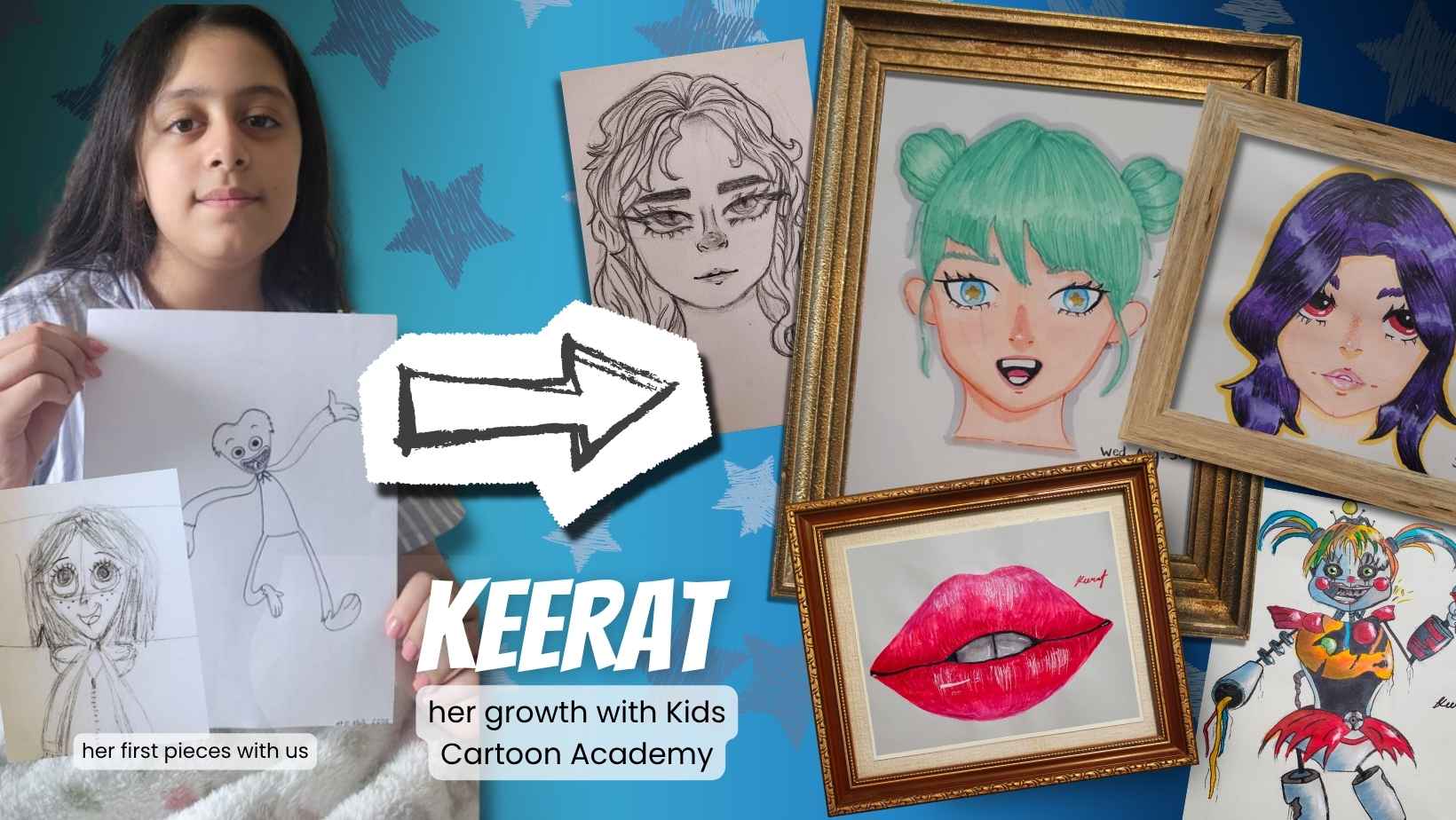 Keerat's drawing progress at Kids Cartoon Academy