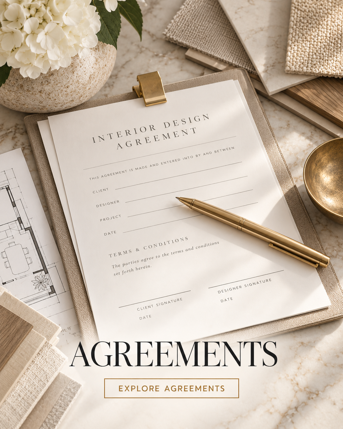 Interior design agreement and contract templates