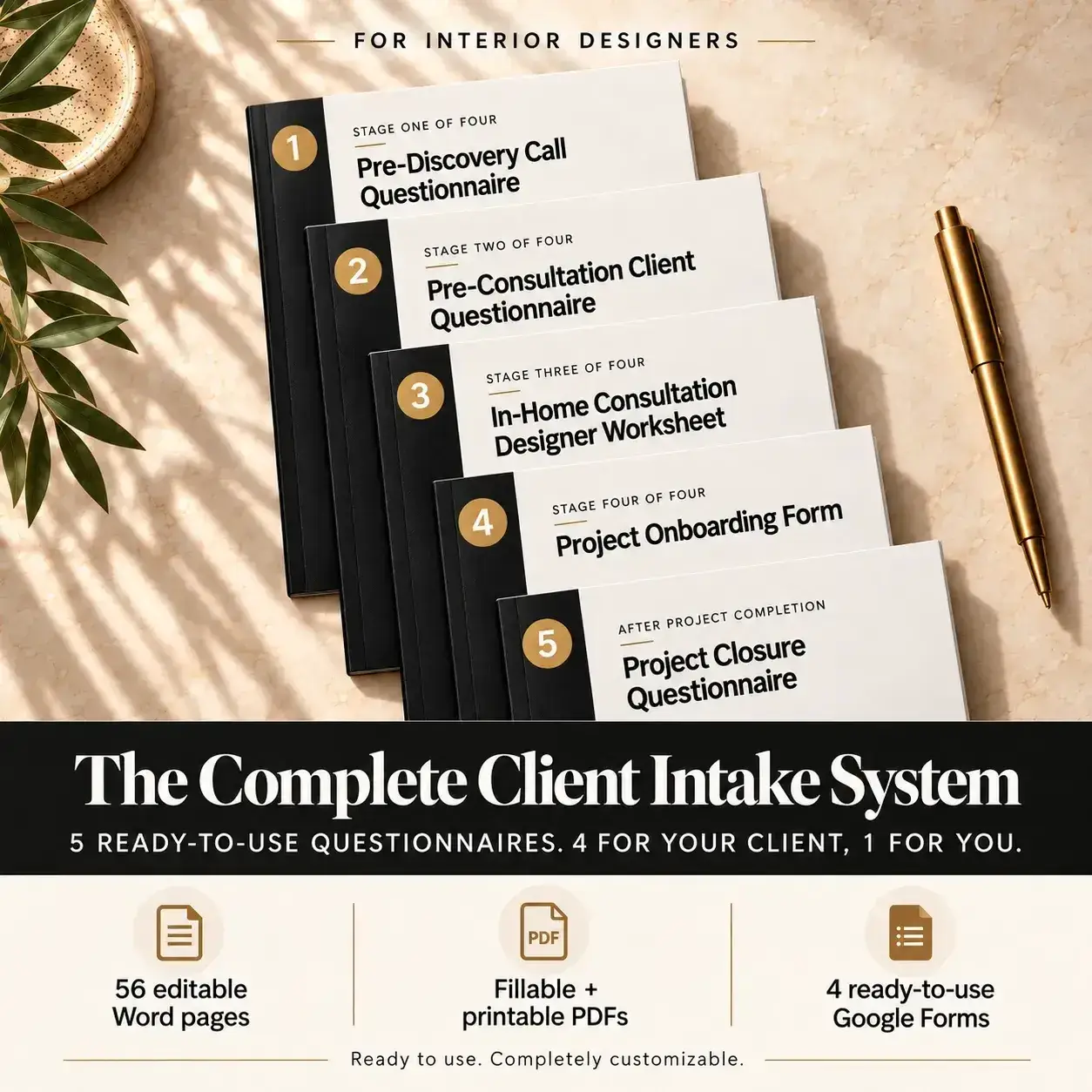 Image of 5 questionnaires client intake system