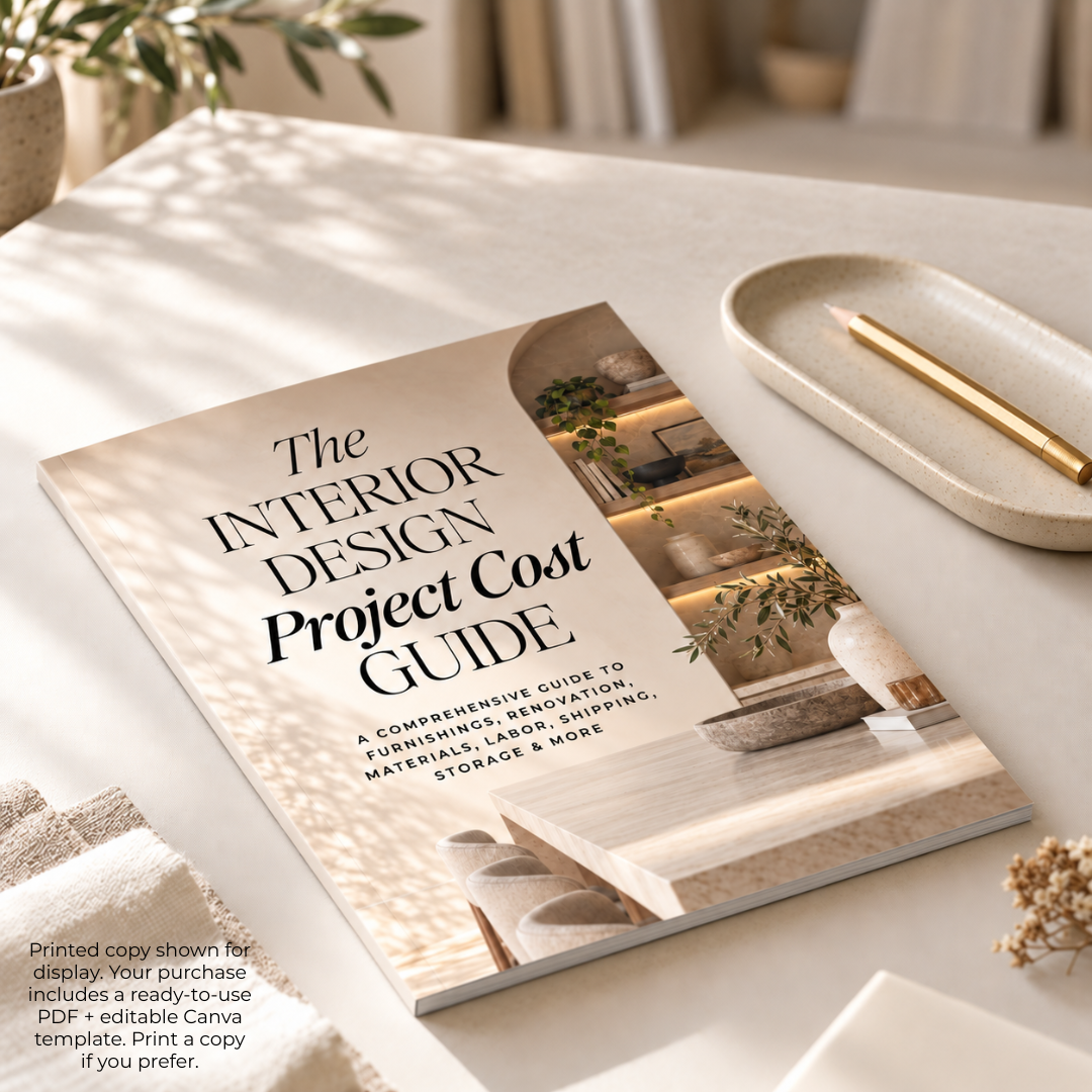 The Interior Design Project Cost Guide mockup