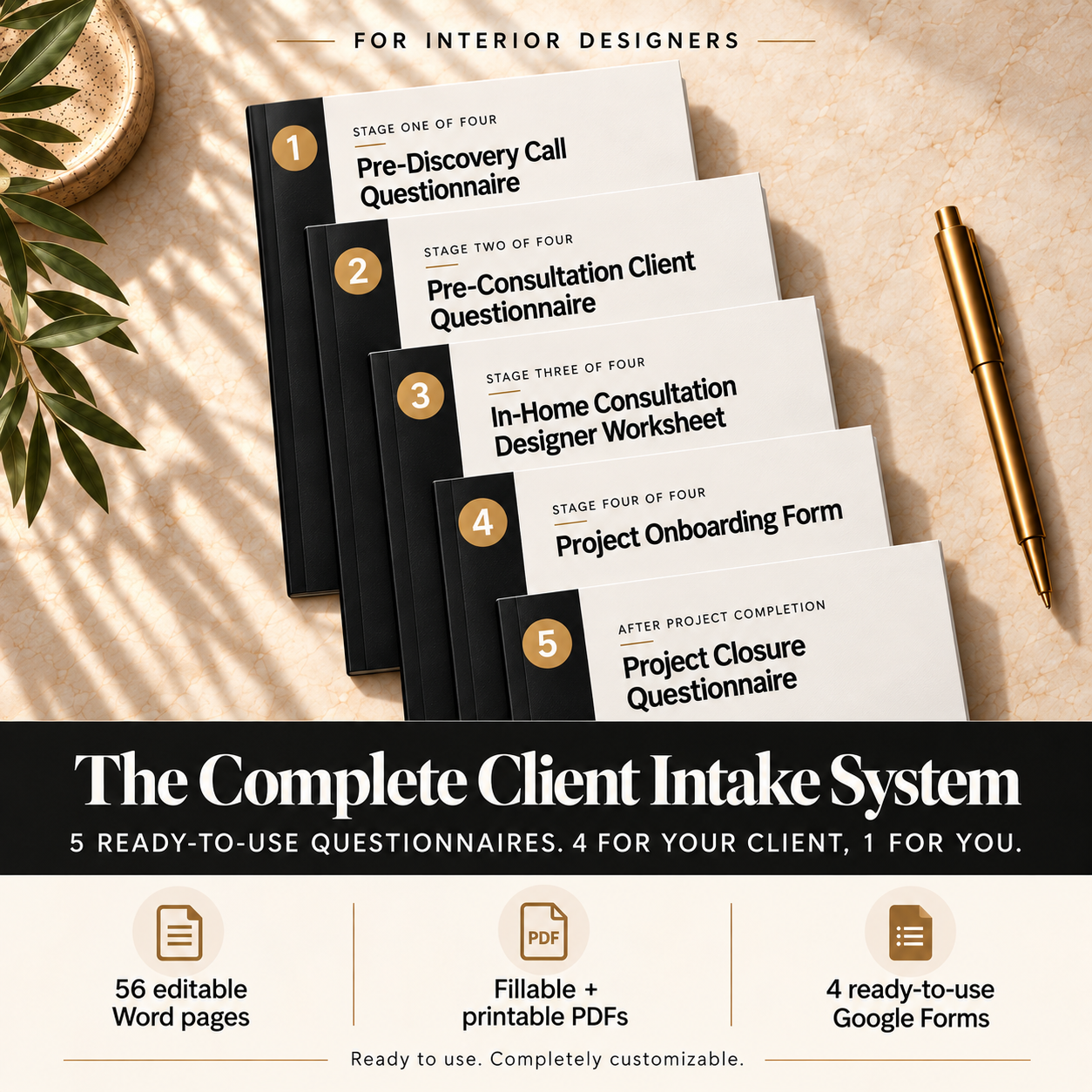 Image of 5 questionnaires client intake system