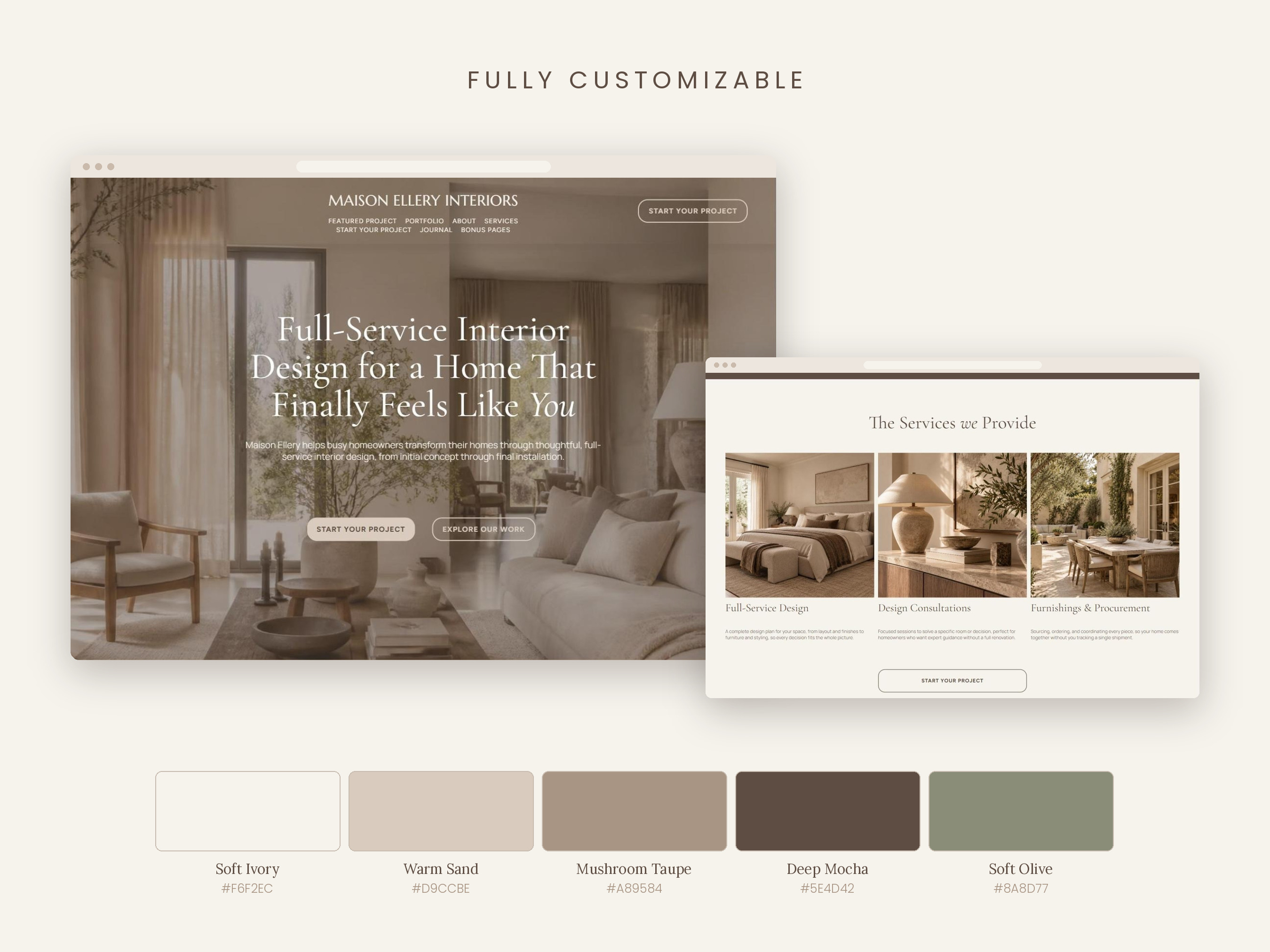 Maison Ellery customization and color palette preview
