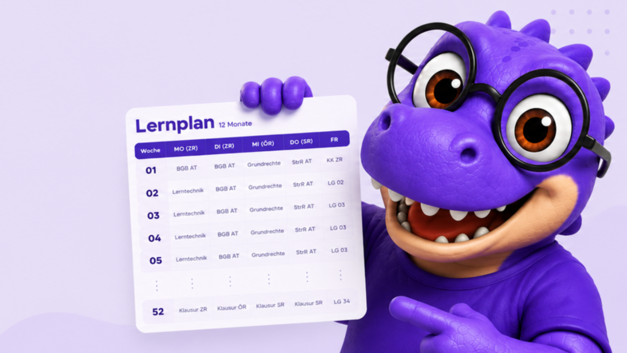 Kostenloser Lernplan Jura Examensvorbereitung