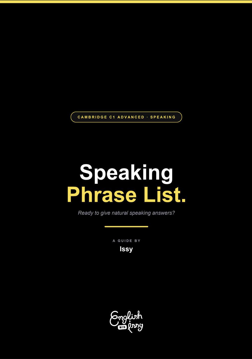C1 Advanced Speaking Phrase List PDF
