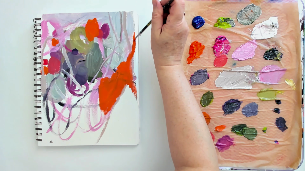 Cathy Mevik's abstract painting with the title 5 Tips to Develop Your Own Art Style