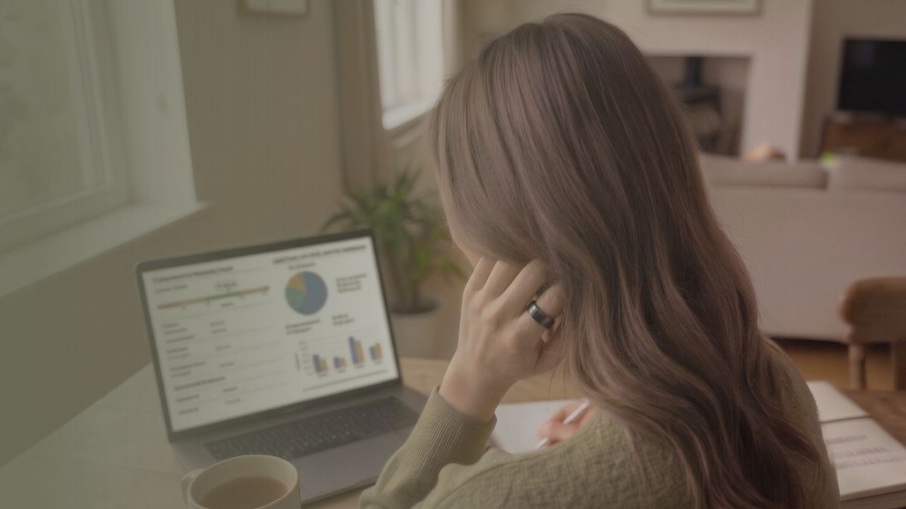 Woman reviewing lab reports