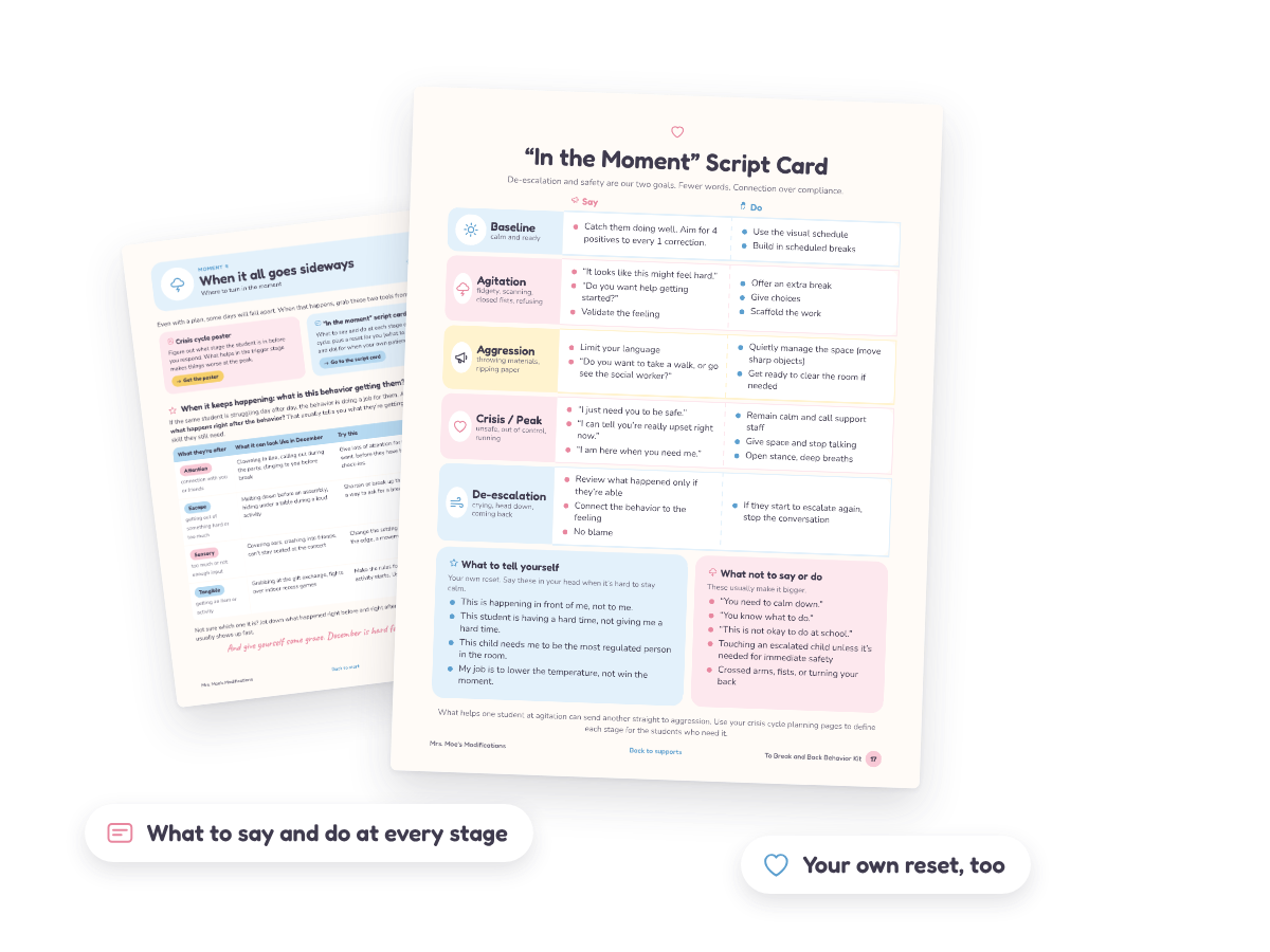 The In the Moment script card