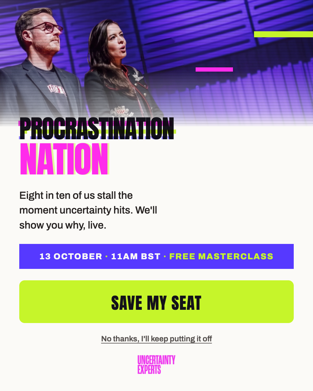 Procrastination Nation pop up