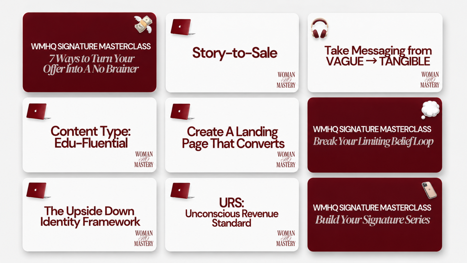 Monthly WMHQ Signature Masterclasses