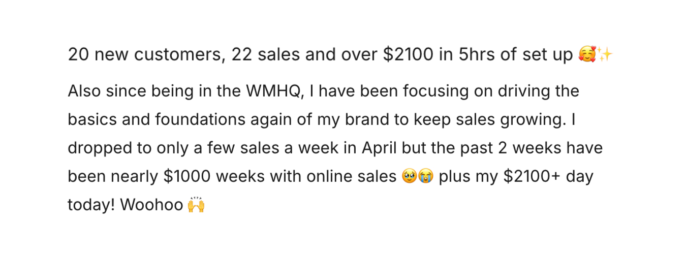 WMHQ Member Testimonial