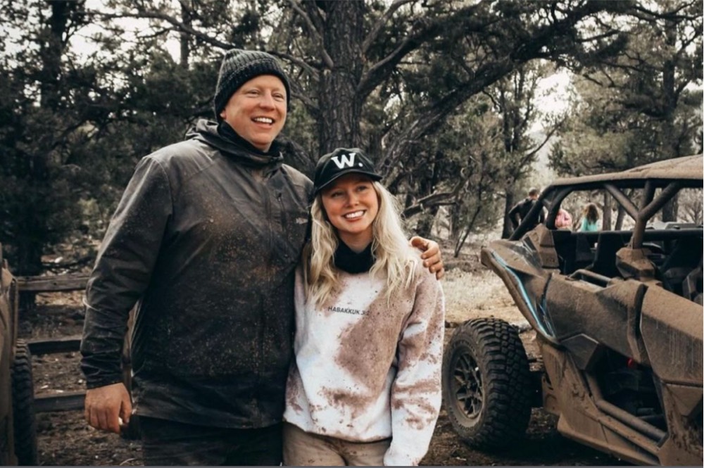 Jon Tyson with his adult daughter Haley outdoors