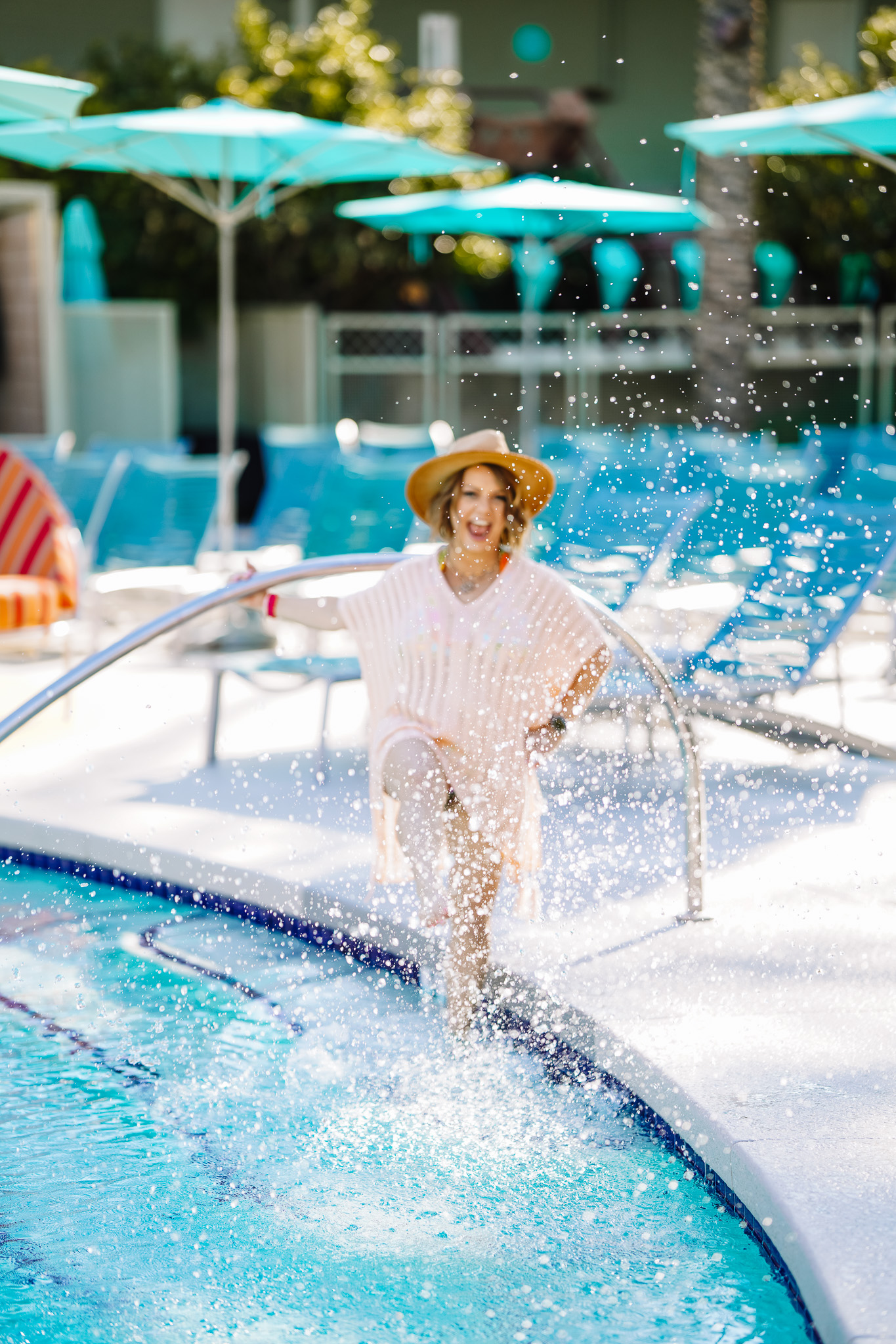 Krista by the pool