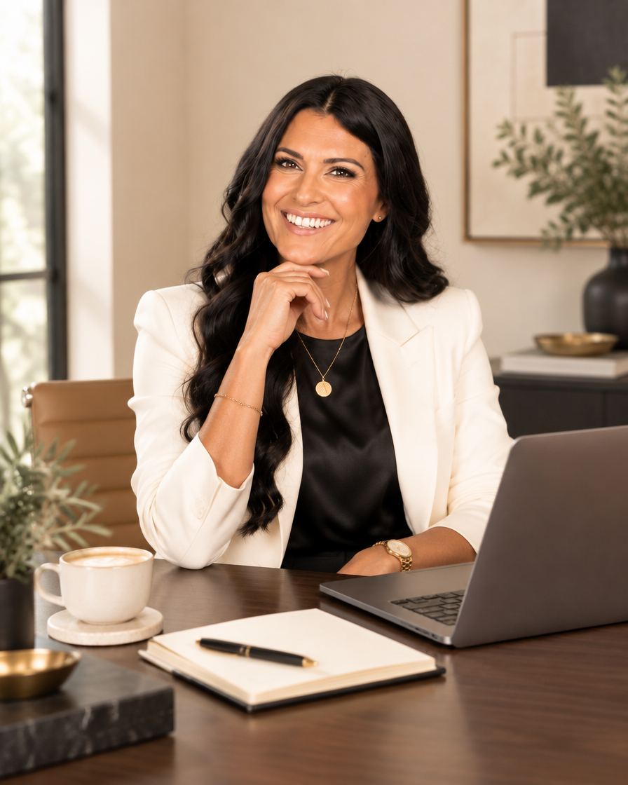 Alyssa Schomaker working at her desk