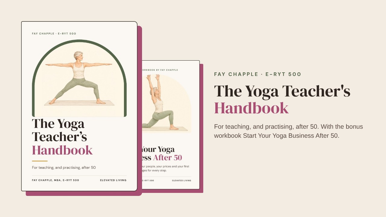 The Yoga Teacher's Handbook and the bonus workbook, by Fay Chapple