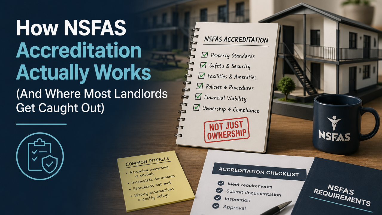 House keys on a rental agreement, symbolizing NSFAS accredited student property management