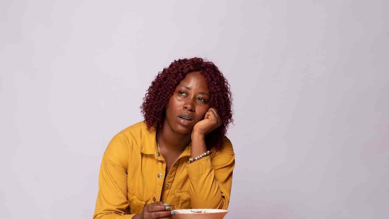 woman overeating