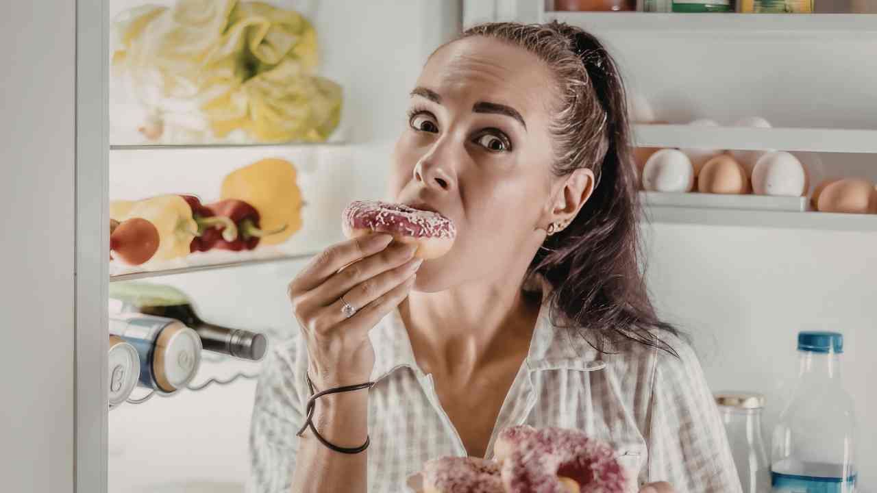 woman overeating