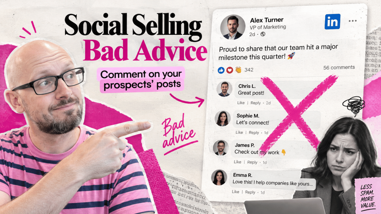 Social Selling Bad Advice: Comment on your prospects posts.