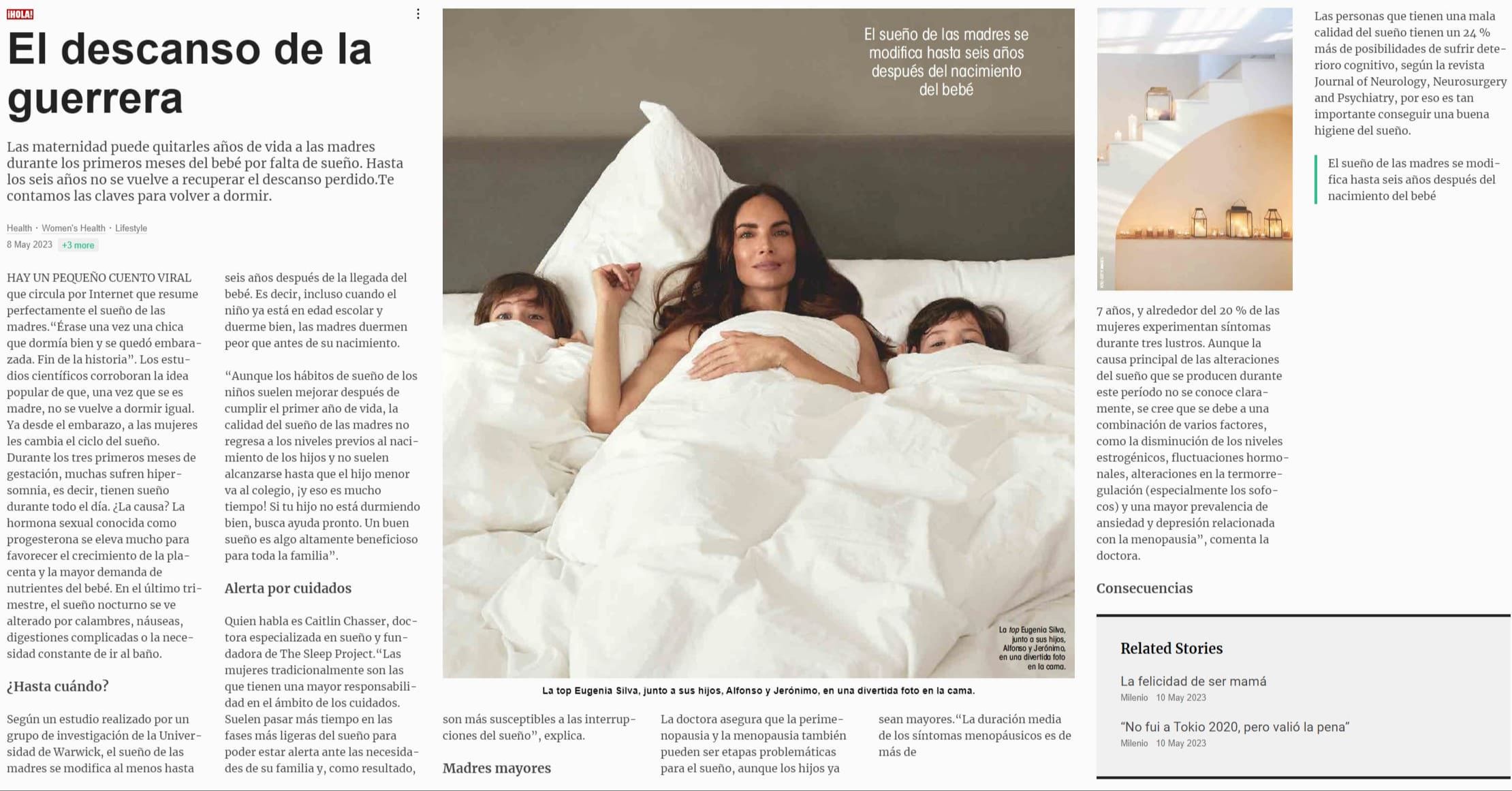 The Sleep Project featured in Hola! magazine