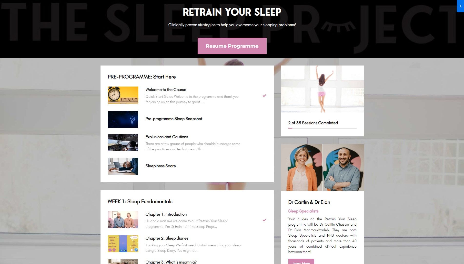 Retrain Your Sleep: Online Insomnia Program