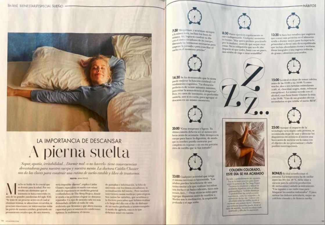 The Sleep Project featured in Hola! Living  magazine