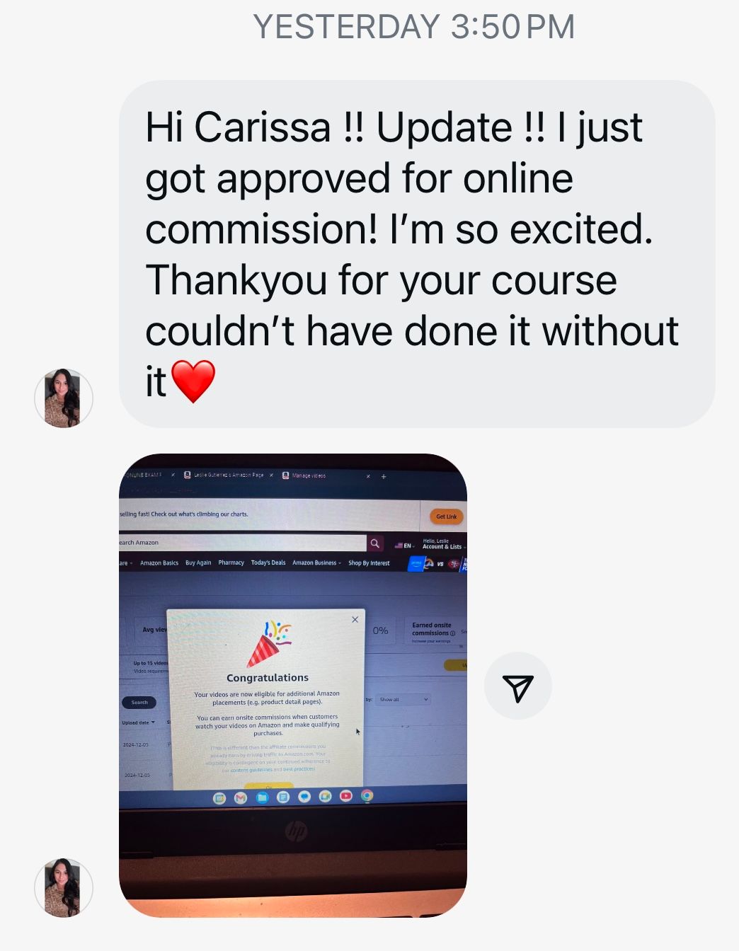 Approval screenshot