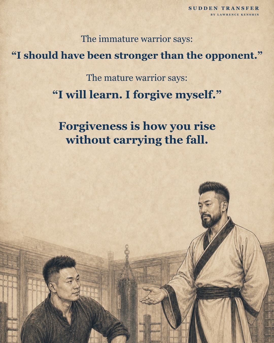 Carousel lesson: The mature warrior says, I will learn. I forgive myself. Forgiveness is how you rise without carrying the fall.