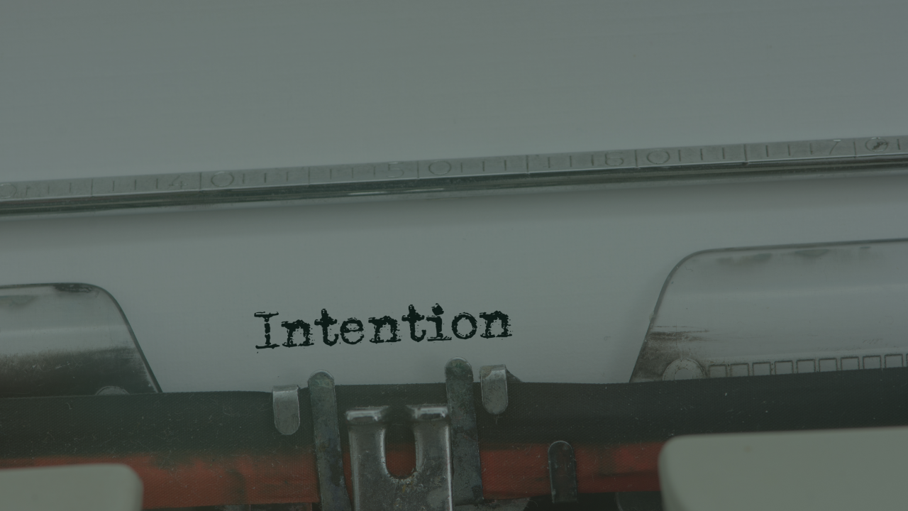 My Daily Leadership Blog Image Showing Typewriter With The Word Intention On the Paper