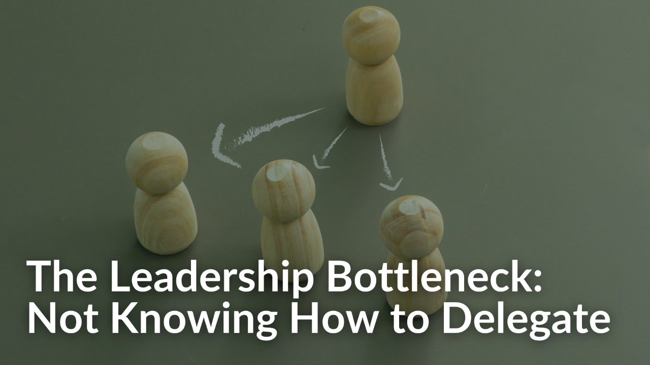 MDL Blog Image Showing 4 Wooden Figurines With 1 Delegating to the 3 Others to Represent Leadership Bottleneck and Knowing How to Delegate