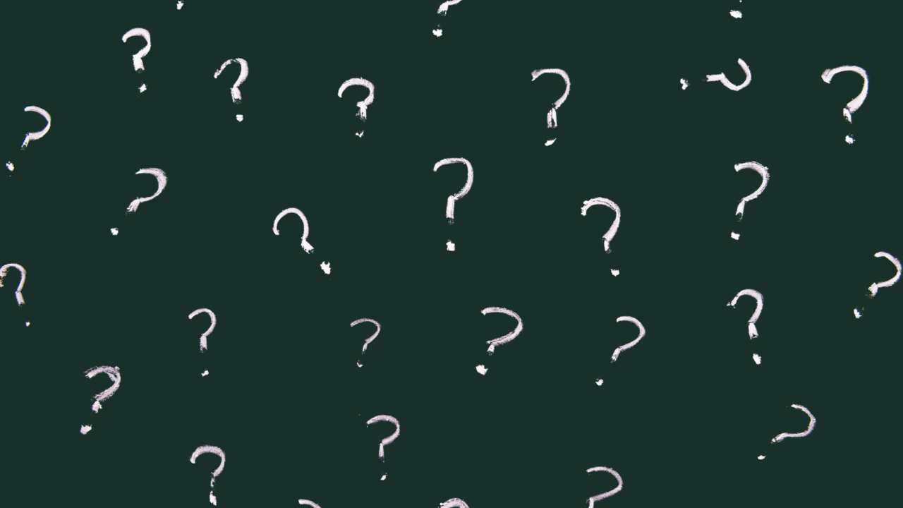 My Daily Leadership Blog Image Showing Green Background With White Question Marks