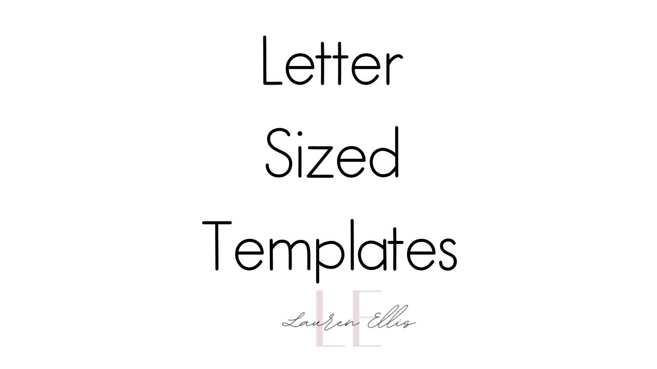 Letter Sized Page Templates