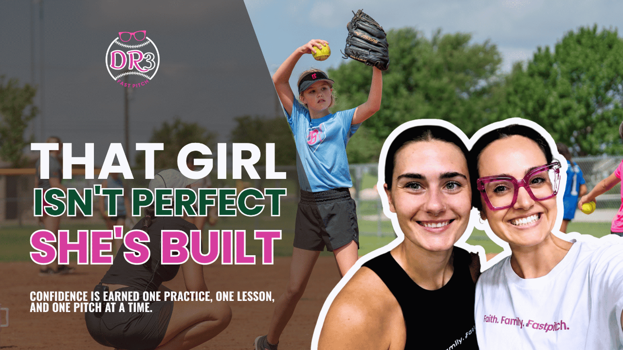 Confident youth softball pitcher walking off the field after earning confidence through hard work and resilience