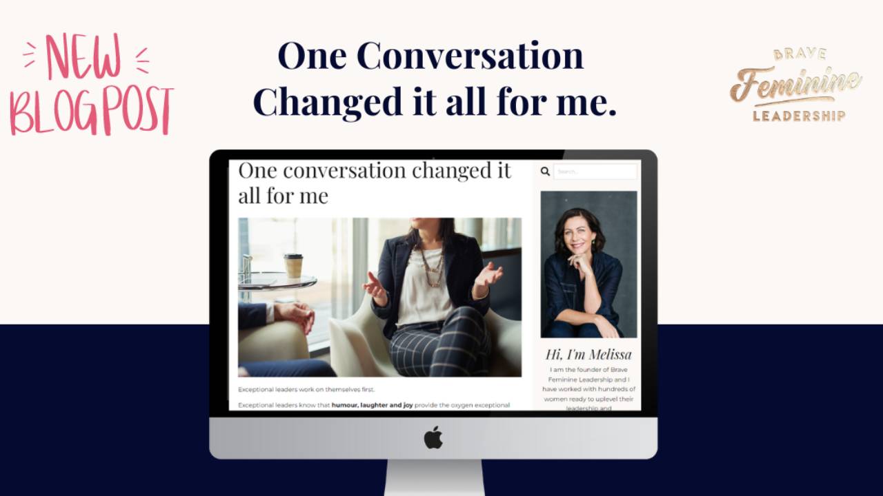 One conversation changed it all for me