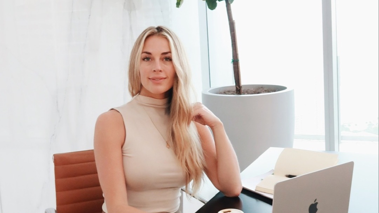 Brittany Arnason working at her computer