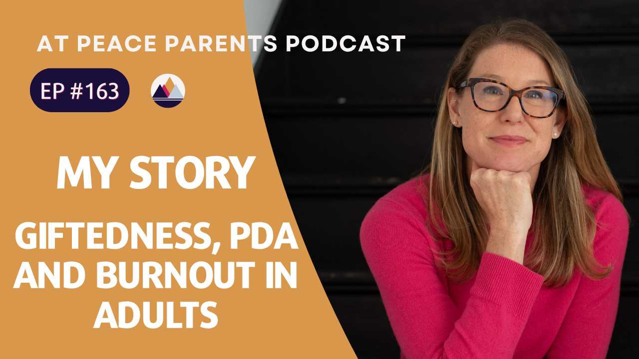 At Peace Parents Podcast episode graphic with text: I Am Autistic, Gifted, and Have an Internalized Pathological Demand Avoidance Profile: Casey's Story, hosted by Casey Ehrlich PhD