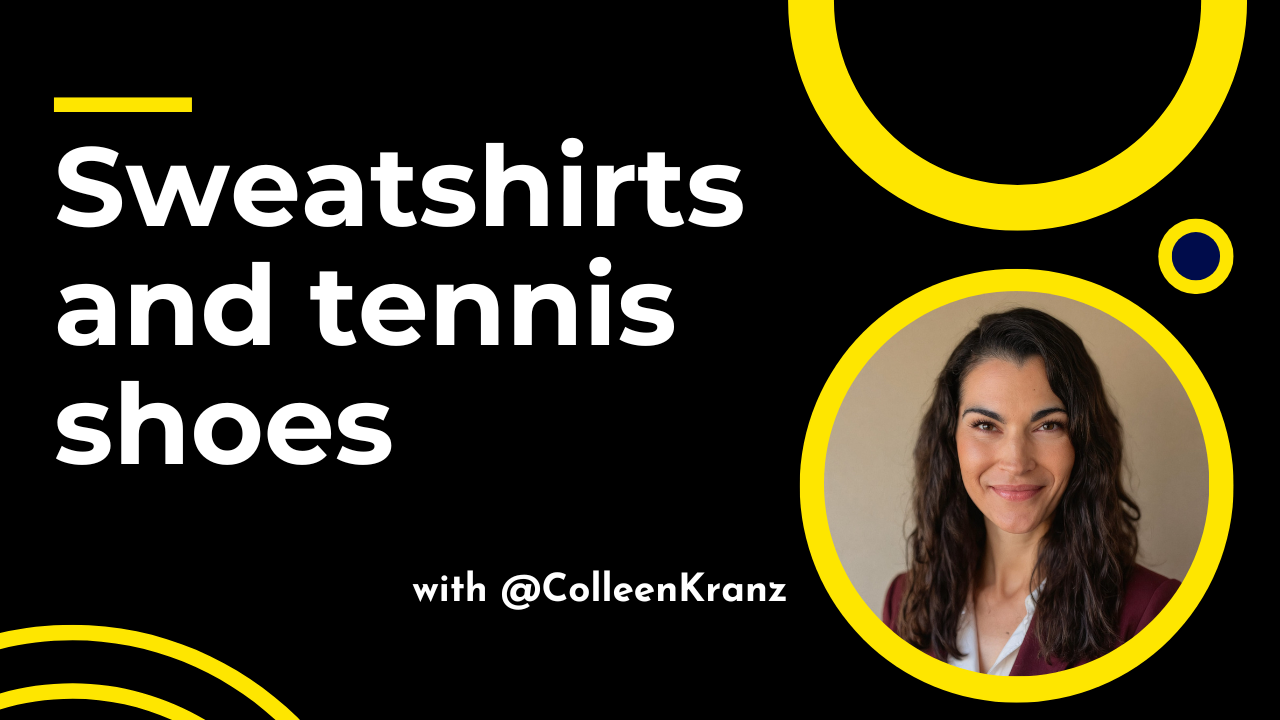 Sweatshirts and tennis shoes