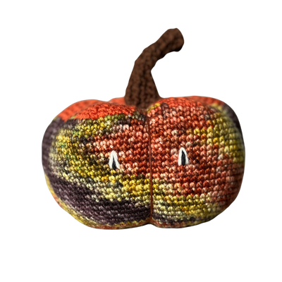 Daisy Gourd, a multicoloured crochet pumpkin