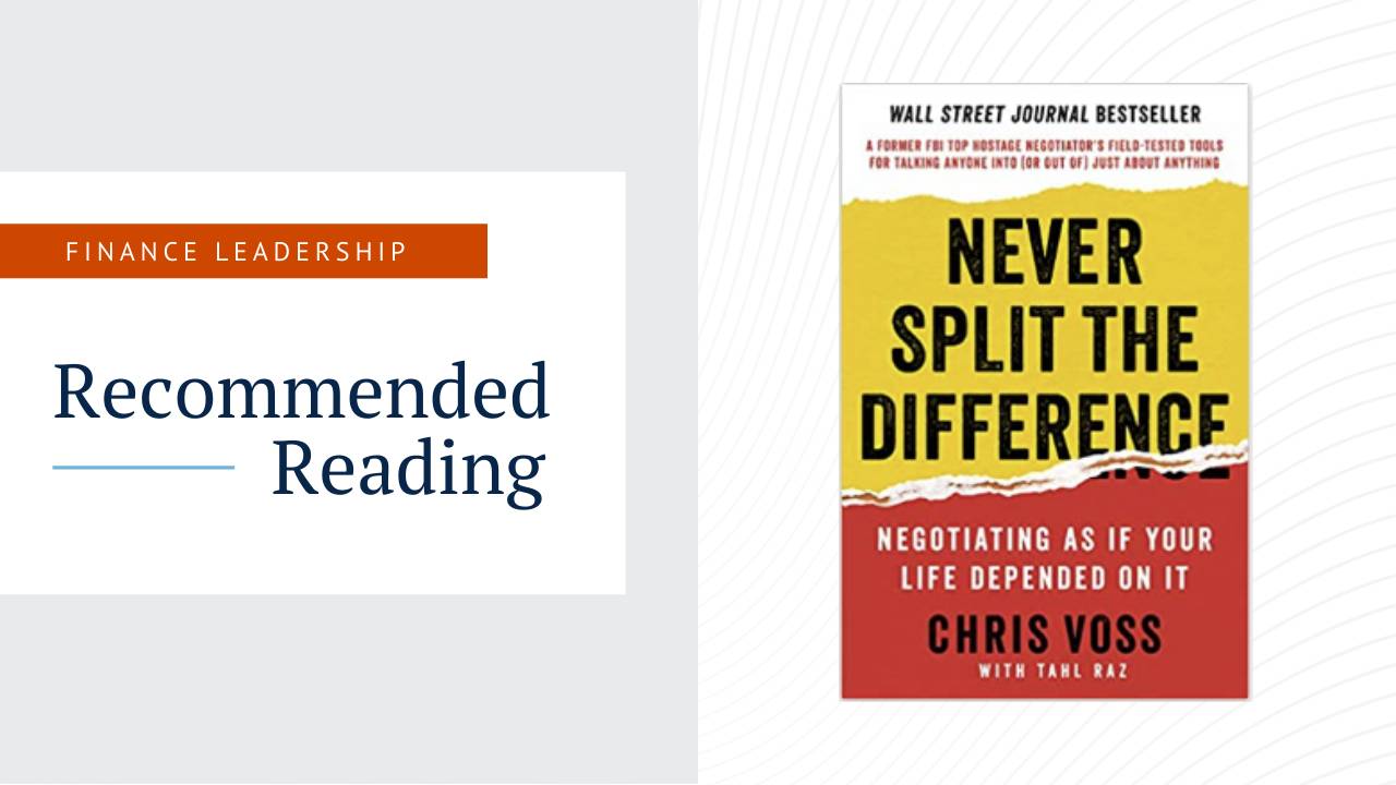 Book Recommendation: Never split the difference